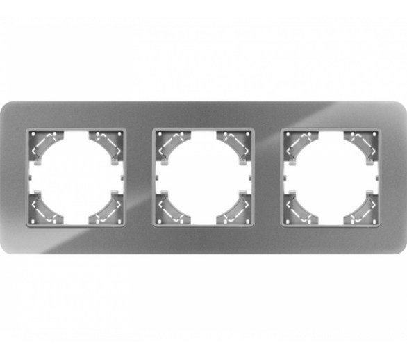 Ramka potrójna szare szkło (linia Crystal), Modern-Q TG-MQ-GR003G