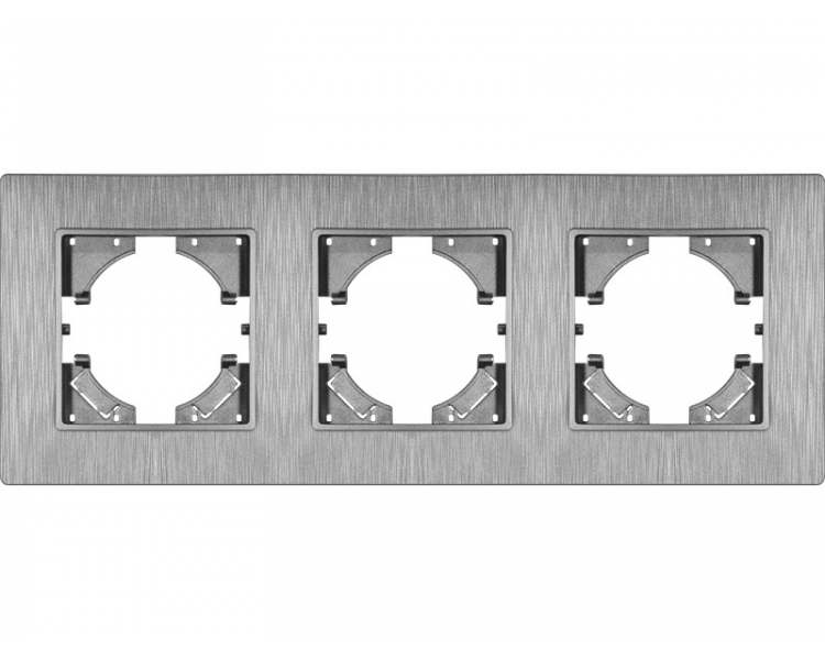 Ramka potrójna szary plastik szczotkowany (linia Basic Touch), Modern-Q TG-MQ-PB003G