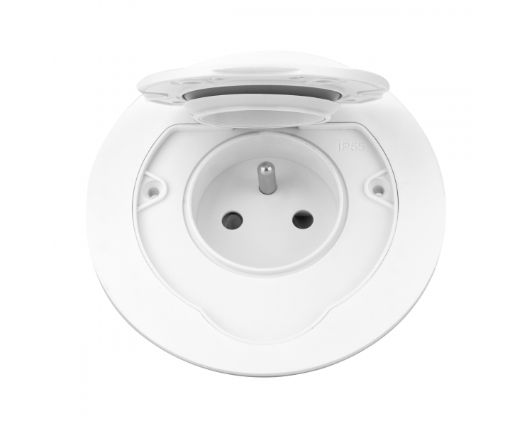 Gniazdo hermetyczne Orno OR‑GM‑9030/W, 230 V 1×2P+Z (FR), IP55, okrągłe