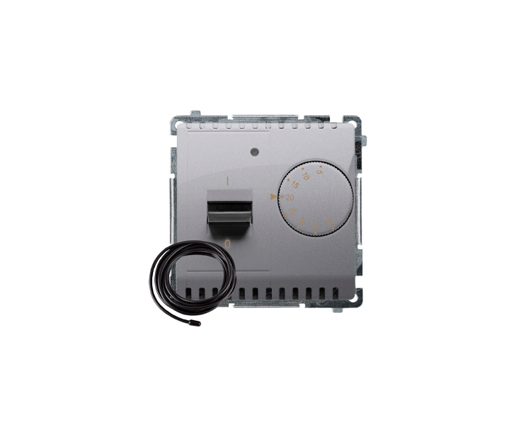 Regulator temperatury z wyświetlaczem z czujnikiem zewnętrzym (sonda) inox, metalizowany BMRT10ZS.02/21