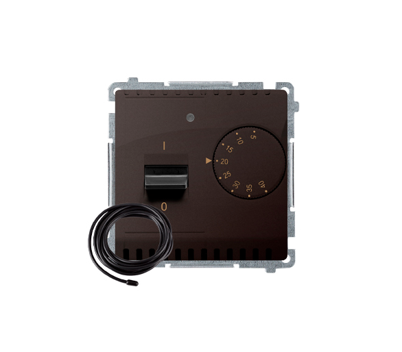 Regulator temperatury z wyświetlaczem z czujnikiem zewnętrzym (sonda) czekoladowy mat, metalizowany BMRT10ZS.02/47