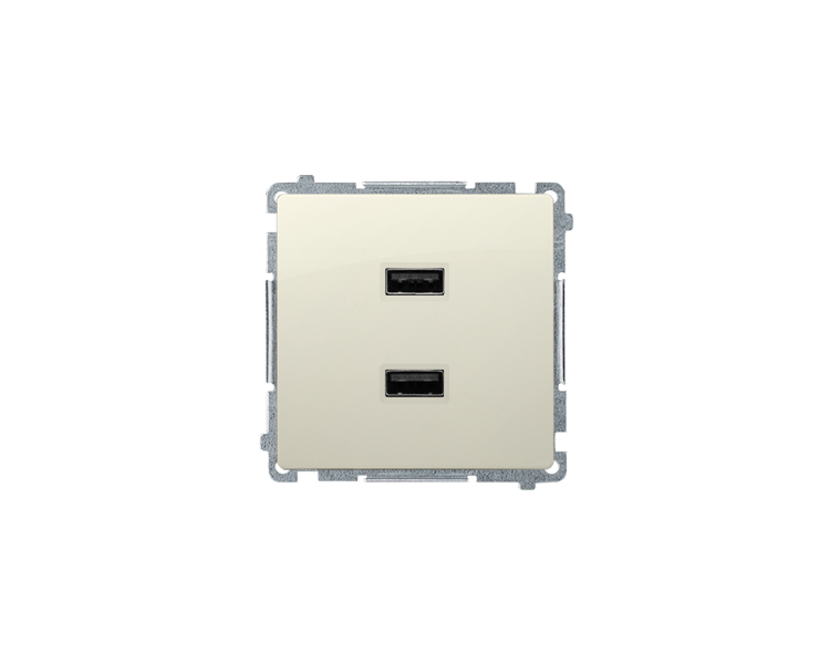 Ładowarka USB podwójna beżowy BMC2USB.01/12