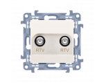 Gniazdo antenowe RTV-RTV końcowe kremowy CAK2F.01/41