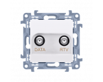 Gniazdo antenowe RTV-DATA tłum.:10dB biały CAD1.01/11