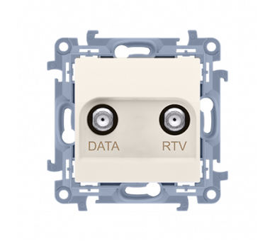 Gniazdo antenowe RTV-DATA tłum.:10dB kremowy CAD1.01/41