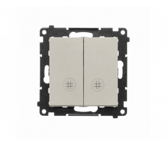 Łącznik krzyżowy podwójny z podświetleniem LED, IP20, kaszmirowy Simon 55 TW7/2L2.01/142
