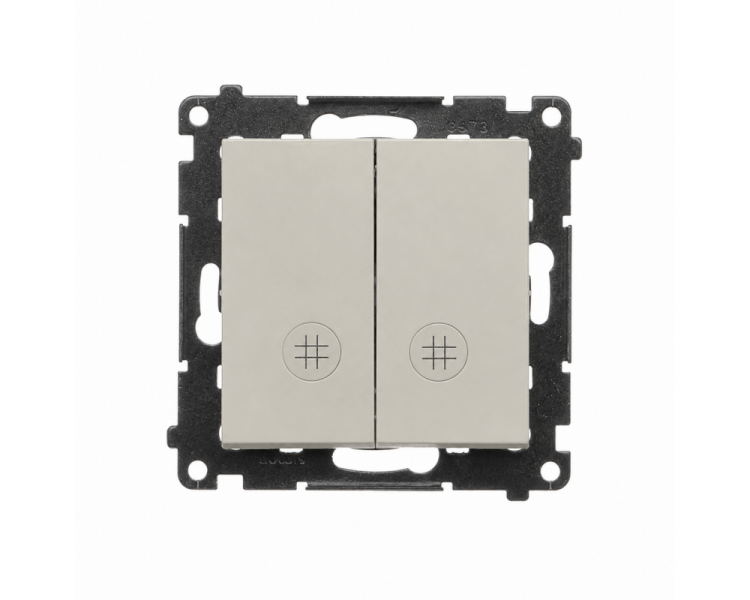 Łącznik krzyżowy podwójny z podświetleniem LED, IP20, kaszmirowy Simon 55 TW7/2L2.01/142