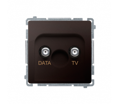 Gniazdo antenowe TV-DATA tłum.:5dB czekoladowy mat, metalizowany BMAD1.01/47