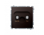 Gniazdo antenowe TV-DATA tłum.:5dB czekoladowy mat, metalizowany BMAD1.01/47