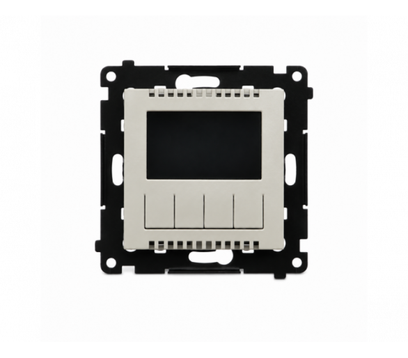 Regulator temperatury z wyświetlaczem (czujnik wewnętrzny lub sonda), IP20, kaszmirowy Simon 55 TETD1A.01/142