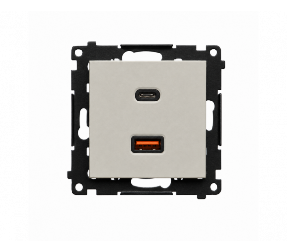 Ładowarka USB podwójna, IP20, kaszmirowy, 30W Simon 55 TEC2CAQ.01/142