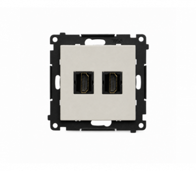 Gniazdo HDMI podwójne, IP20, kaszmirowy, HDMI 1.4 Simon 55 TGHDMI2.01/142