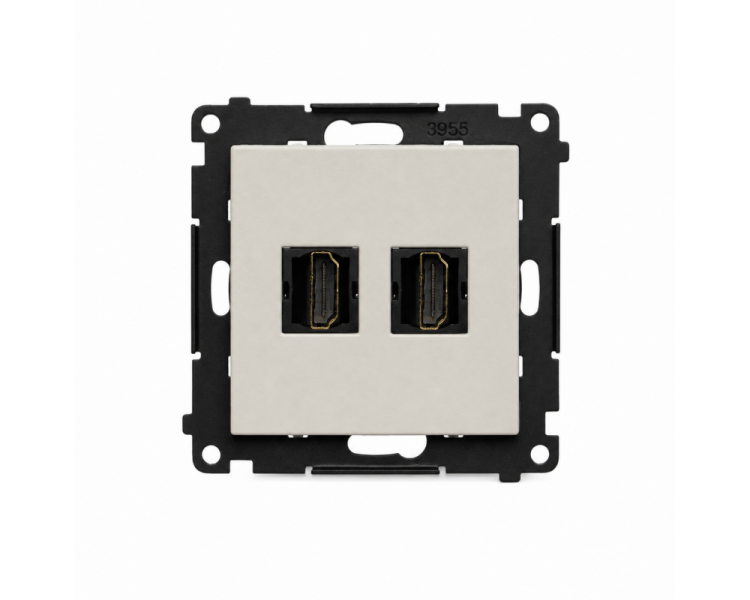 Gniazdo HDMI podwójne, IP20, kaszmirowy, HDMI 1.4 Simon 55 TGHDMI2.01/142