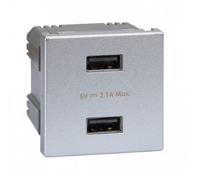 Ładowarka USB K45 USB 2.0 - A 5V DC 2,1A 45×45mm aluminium K126E/8