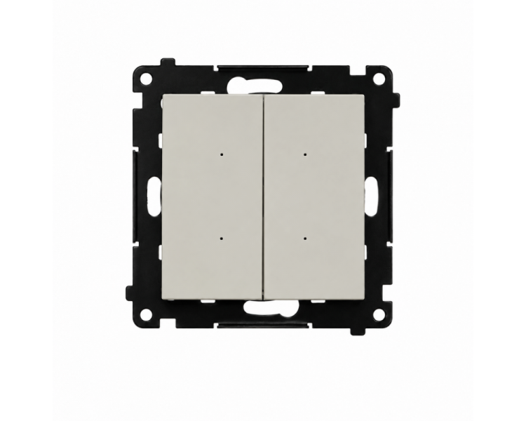Łącznik elektroniczny podwójny, 2x 10A, IP20, kaszmirowy Simon 55 TEW2.01/142
