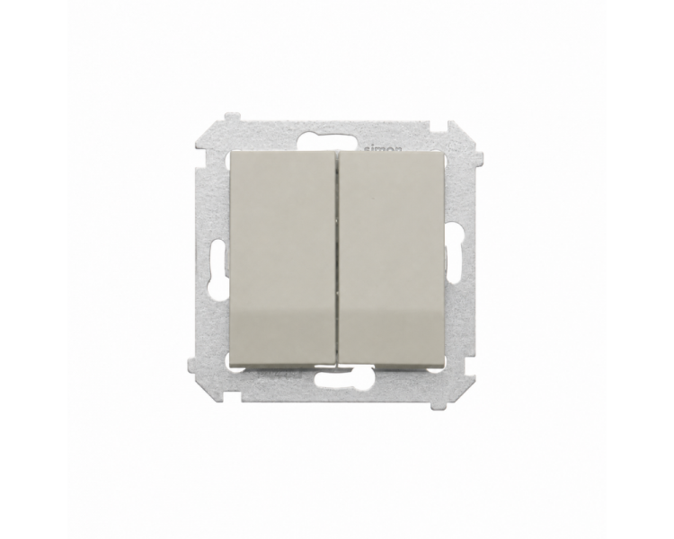 Łącznik schodowy podwójny z podświetleniem LED bez piktogramu, kaszmirowy Simon 54 DW6/2L.01/X/42
