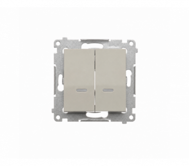 Łącznik krzyżowy podwójny z podświetleniem LED bez piktogramu, IP20, kaszmirowy Simon 54 DW7/2L.01/X/42