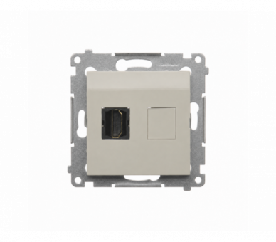 Gniazdo HDMI pojedyncze, IP20, kaszmirowy Simon 54 DGHDMI.01/42