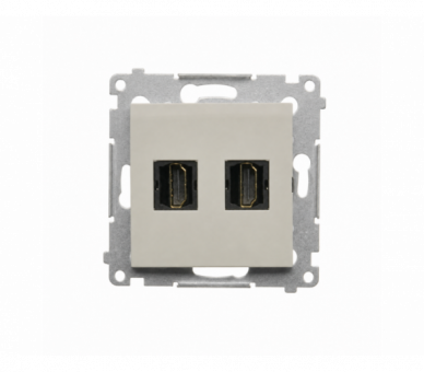 Gniazdo HDMI podwójne, IP20, kaszmirowy Simon 54 DGHDMI2.01/42