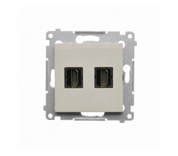 Gniazdo HDMI podwójne, IP20, kaszmirowy Simon 54 DGHDMI2.01/42