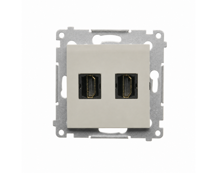 Gniazdo HDMI podwójne, IP20, kaszmirowy Simon 54 DGHDMI2.01/42