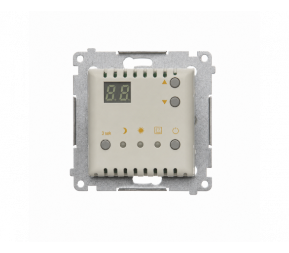 Regulator temperatury z wyświetlaczem (czujnik wewnętrzny), IP20, kaszmirowy Simon 54 DTRNW.01/42