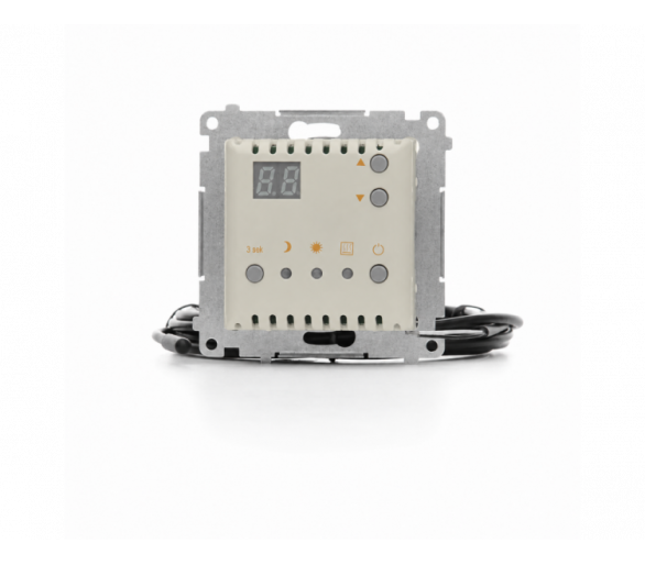 Regulator temperatury z wyświetlaczem z czujnikiem zewnętrznym (sonda), IP20, kaszmirowy Simon 54 DTRNSZ.01/42
