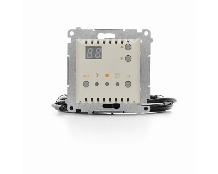Regulator temperatury z wyświetlaczem z czujnikiem zewnętrznym (sonda), IP20, kaszmirowy Simon 54 DTRNSZ.01/42