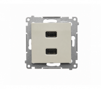 ładowarka USB podwójna, IP20, kaszmirowy Simon 54 DC2USB.01/42