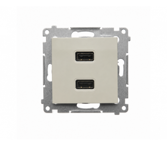 ładowarka USB podwójna, IP20, kaszmirowy Simon 54 DC2USB.01/42
