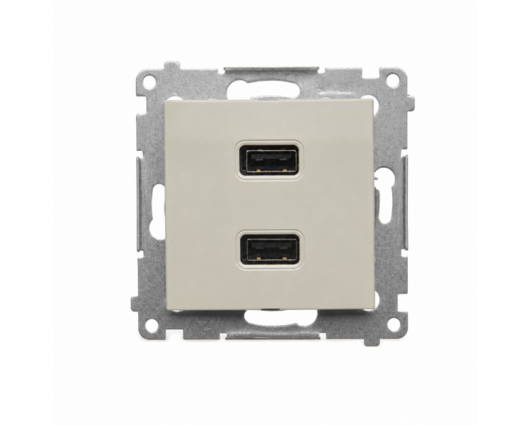 ładowarka USB podwójna, IP20, kaszmirowy Simon 54 DC2USB.01/42