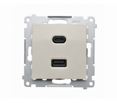 ładowarka USB podwójna, IP20, kaszmirowy, 30W Simon 54 DEC2CAQ.01/42