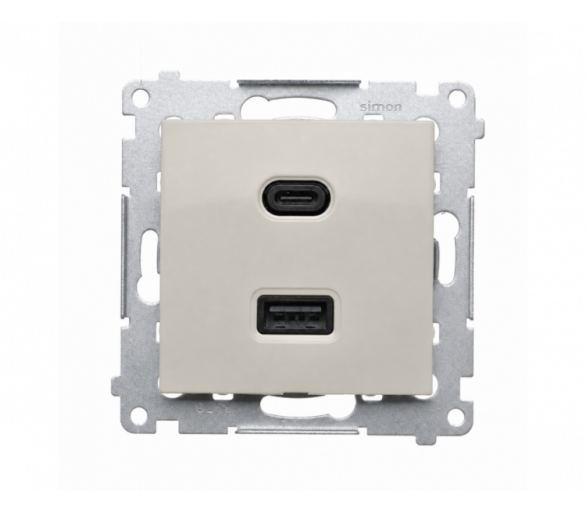 ładowarka USB podwójna, IP20, kaszmirowy, 30W Simon 54 DEC2CAQ.01/42
