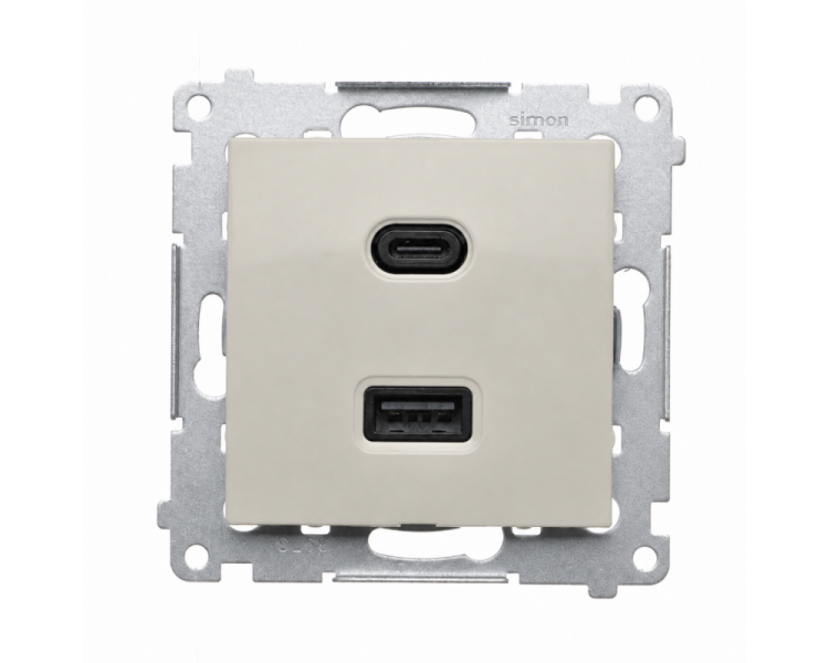 ładowarka USB podwójna, IP20, kaszmirowy, 30W Simon 54 DEC2CAQ.01/42