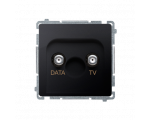 Gniazdo antenowe TV-DATA tłum.:5dB grafit mat, metalizowany BMAD1.01/28