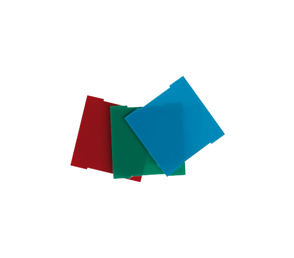 Zestaw filtrów (czerwony, zielony, niebieski) do pokrywy modułu świecącego:75370-39 82960-39