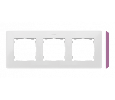 Ramka 3-krotna, Detail ORIGINAL-color, BIAŁA / podstawa Różowa 8200630-203