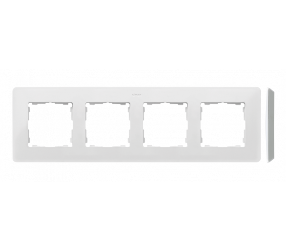Ramka 4-krotna, Detail ORIGINAL-premium, BIAŁA / podstawa Aluminiowa 8200640-230