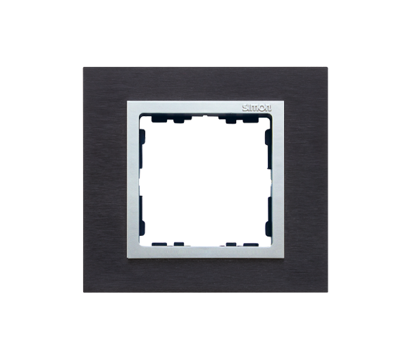 Ramka 1- krotna metalowa inox czarny / aluminium 82917-38