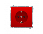 Gniazdo wtyczkowe pojedyncze z uziemieniem typu Schuko z przesłonami torów prądowych czerwony 16A BMGSZ1Z.01/22
