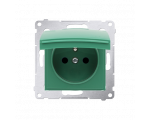 Pokrywa do gniazda wtyczkowego z uziemieniem - do wersji IP44- klapka w kolorze pokrywy zielony DGZ1BUZP/33