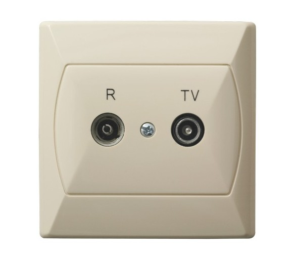 Gniazdo RTV przelotowe 10-dB beżowy Akcent GPA-10AP/01