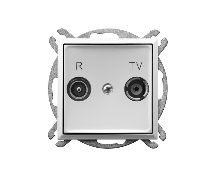 Gniazdo RTV przelotowe 14-dB biały Aria GPA-14UP/m/00
