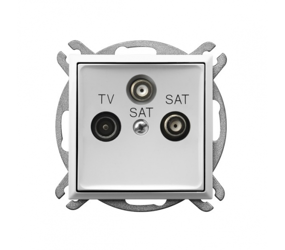 Gniazdo RTV-SAT z dwoma wyjściami SAT biały Aria GPA-U2S/m/00