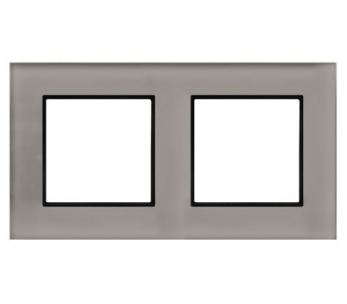 Ramka podwójna szare szkło Aria R-2UGC/41/25