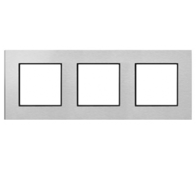 Ramka potrójna szczotkowane aluminium Aria R-3UAC/62/25
