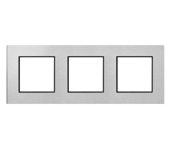 Ramka potrójna szczotkowane aluminium Aria R-3UAC/62/25