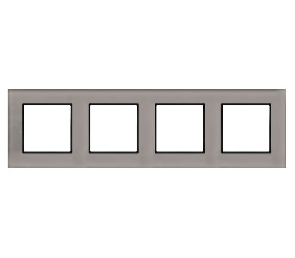 Ramka poczwórna szare szkło Aria R-4UGC/41/25