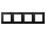 Ramka poczwórna do łączników IP-44 czarny metalik Aria RH-4U/33