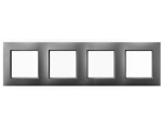 Ramka poczwórna do łączników IP-44 szary mat Aria RH-4U/70